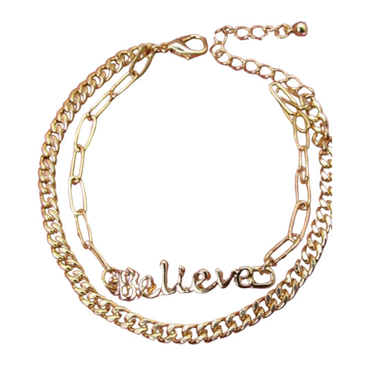 Double Chain Believe Bracelet