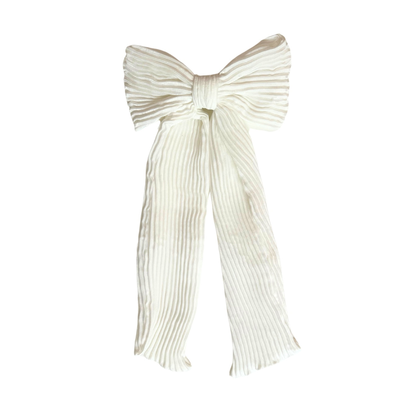 Sunday State Large White Bow Hair Barrette