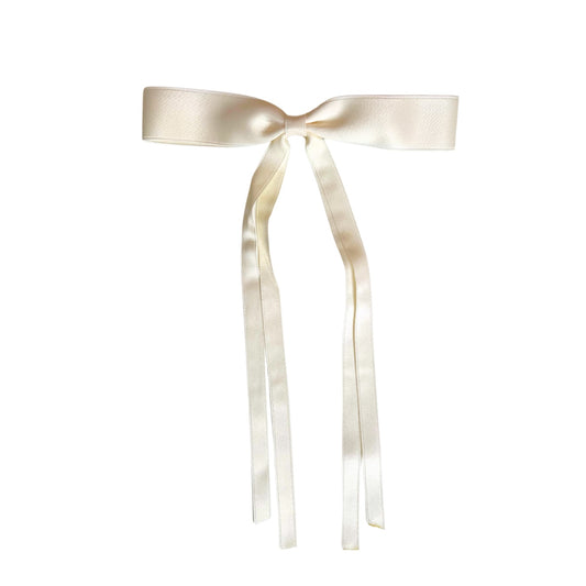 Medium Ivory Bow Hair Clip