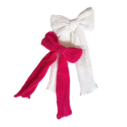 Sunday State Large Pink Bow Hair Barrette