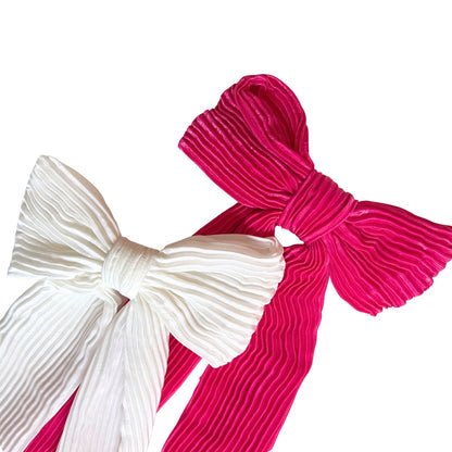 Sunday State Large Pink Bow Hair Barrette