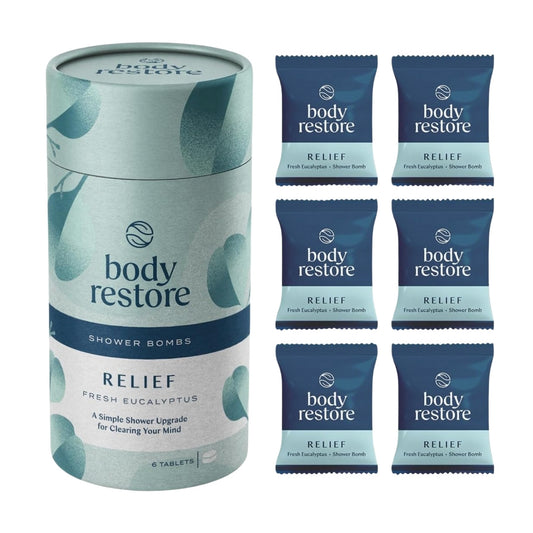 Body Restore Shower Steamer Aromatherapy Tube Pack of 6 - Relief